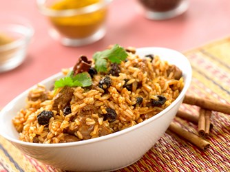 MOROCCAN LAMB RICE WITH ALMONDS